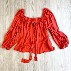 Women’s Burnt Orange Long Sleeve Blouse Size 18 Classic Dress Shirt For Work